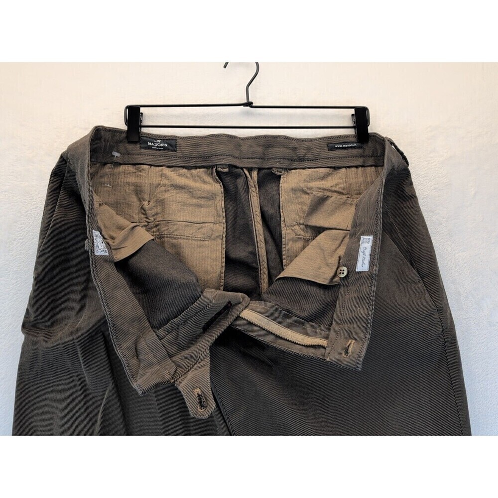 MASON'S New York Regular Fit Flat Front Stretch Cotton Pants Mens Sz 58/42 Brown - Picture 10 of 16